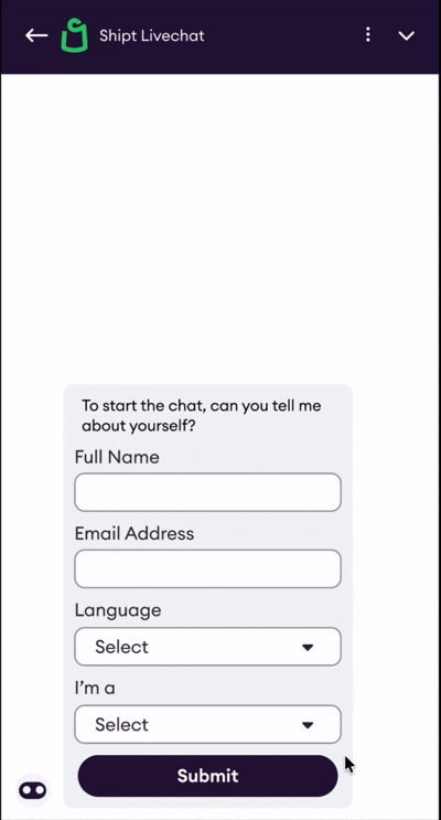 Shipt Livechat chatbot